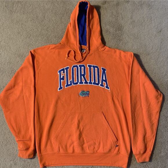 Vintage Florida Gators Hoodie Patch XL Pullover J America Sportswear Orange/Blue - Picture 1 of 6
